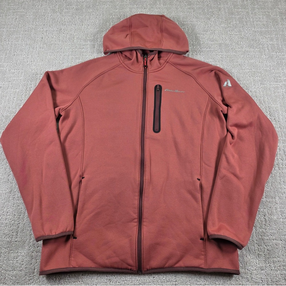 Eddie Bauer First Ascent Mens Large Tall Clay Full Zip Technical Fleece Jacket